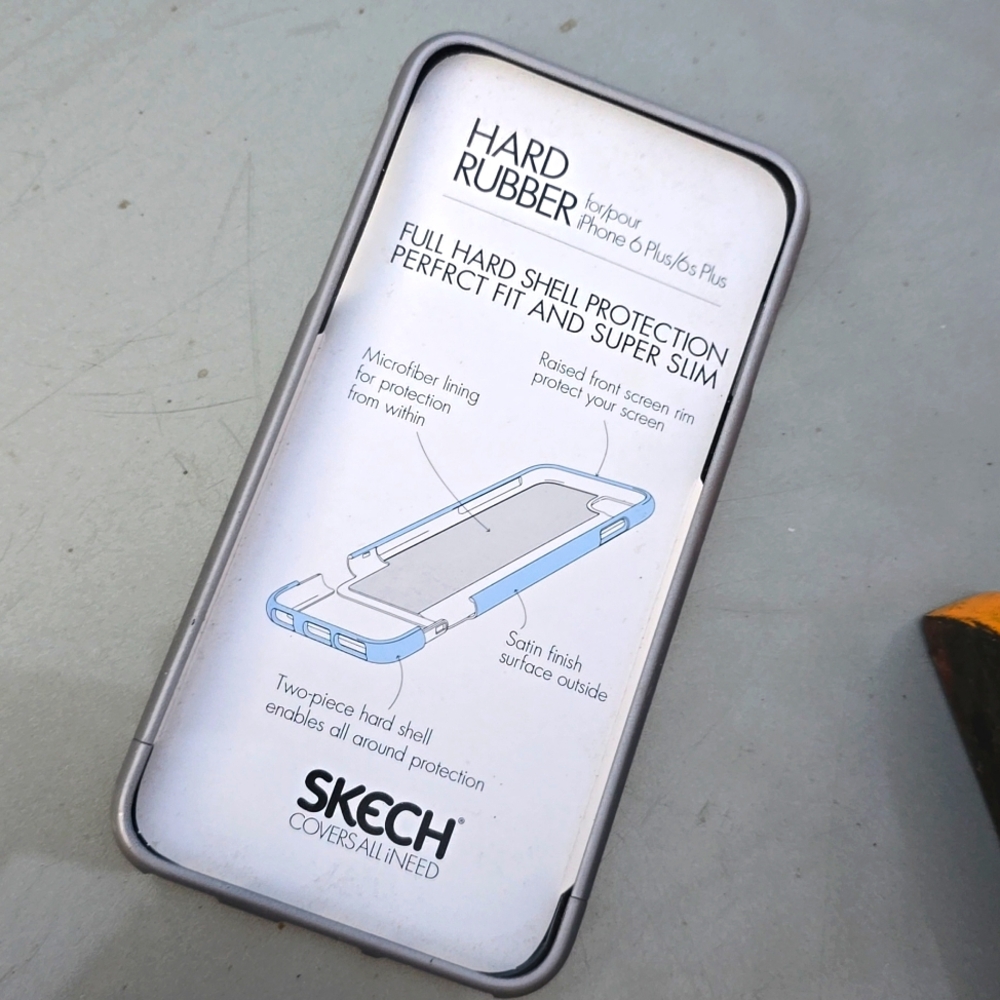 📱iPhone 6 plus Hard Rubber Shell Case Grey Skech